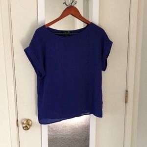 Forever 21 royal blue semi sheer top